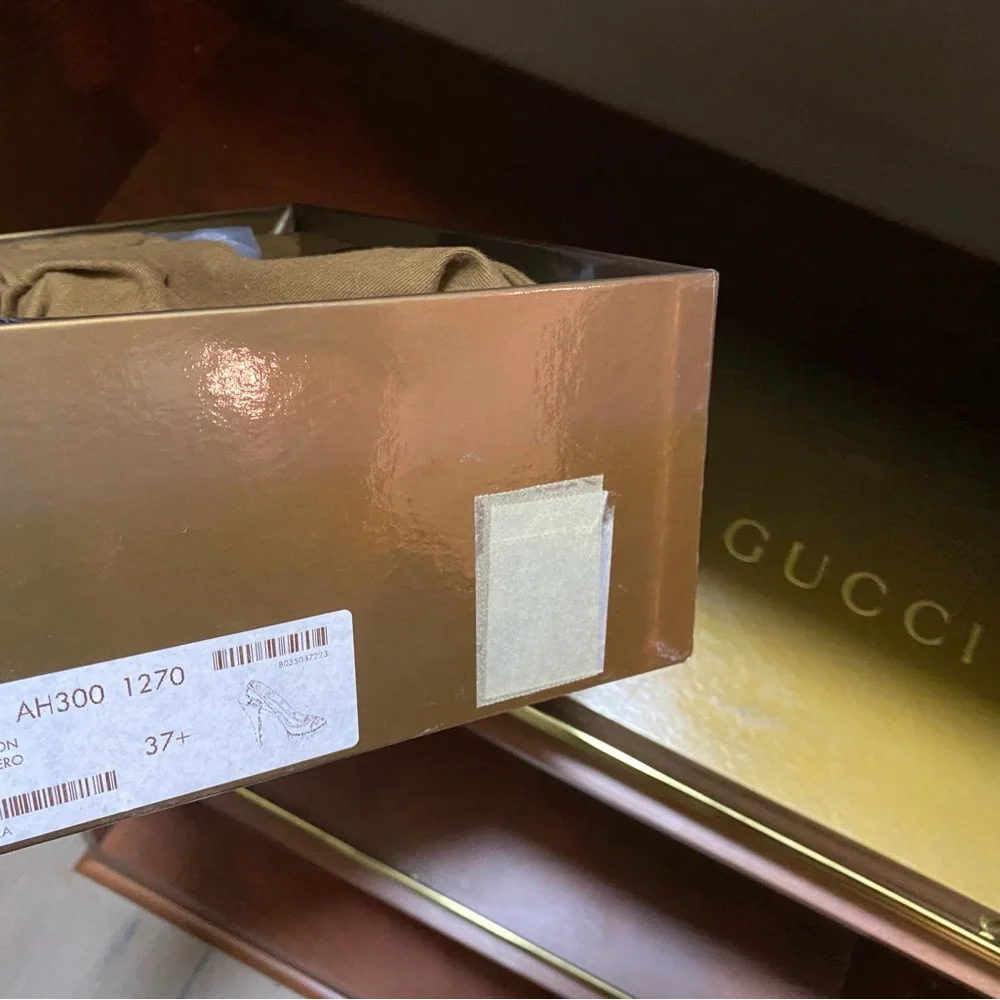 Gucci Loafers Pimps 37.5 New in box black grey. old wimbledon - Picture 7 of 7